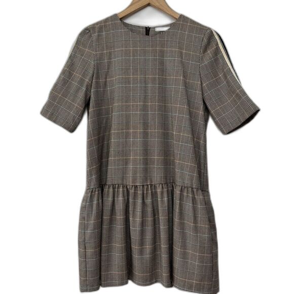 Zara Trafaluc Collection Plaid Houndstooth Crop Waist Dress Academia Size M - Picture 1 of 7